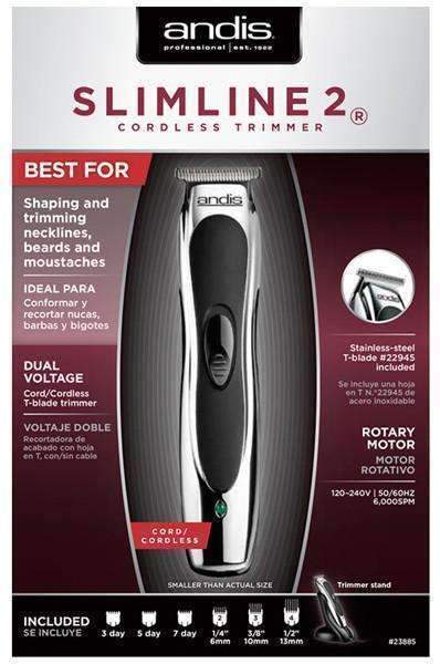 Andis Slimline2 Cordless T-Blade Trimmer - Beautiful Black Hair