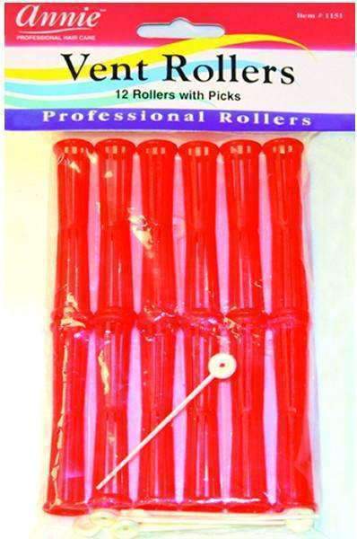 Annie Wire Mesh Rollers Vent Rollers - 12 rollers w/ picks #1151 - Beautiful Black Hair