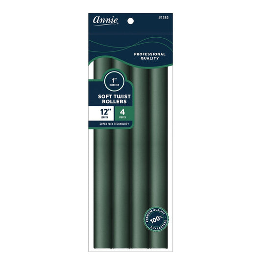 Annie 1" Soft Twist Rollers 5pcs - Green #1260