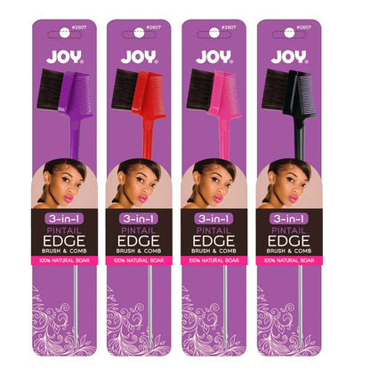 Joy 3-In-1 Pintail Edge Brush & Comb Assorted #2607