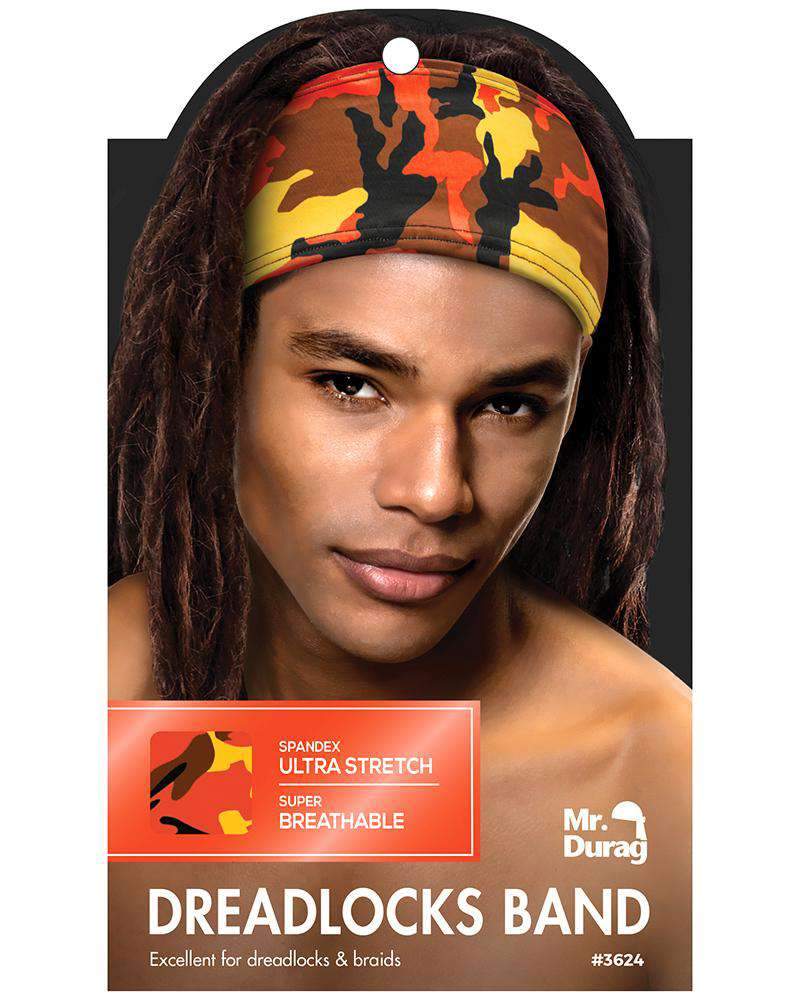 Annie Spandex Ultra Stretch Dread Locks Band - Orange Camo - Beautiful Black Hair