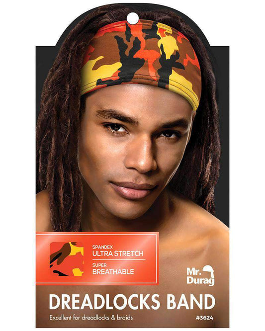 Annie Spandex Ultra Stretch Dread Locks Band - Orange Camo - Beautiful Black Hair