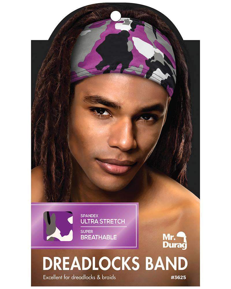 Annie Spandex Ultra Stretch Dread Locks Band - Purple Camo - Beautiful Black Hair