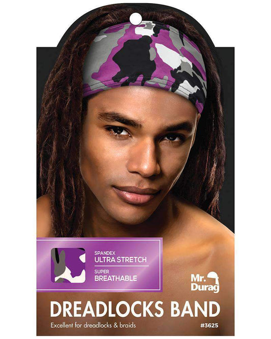 Annie Spandex Ultra Stretch Dread Locks Band - Purple Camo - Beautiful Black Hair