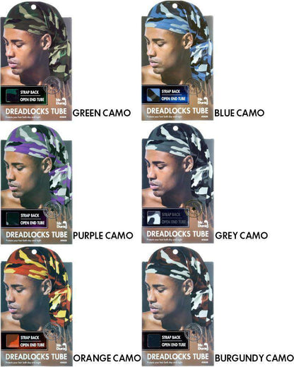 Mr. Durag Dread Locks Tube w/ Strap Back - Camo Assorted #3628