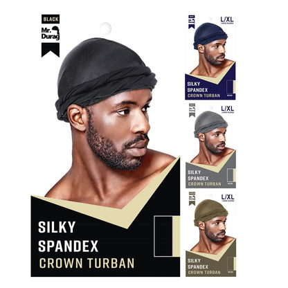 Mr. Durag Silky Spandex Crown Turban - Assorted #4349