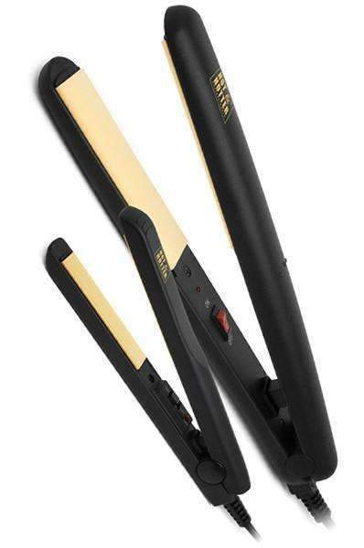 Annie Hot & Hotter Combo Gold Ceramic Flat Irons #5873 - Beautiful Black Hair