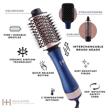 Hot & Hotter All-In-One Interchangeable Hair Dryer Brush #5913
