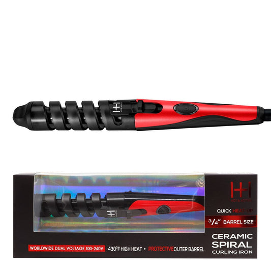 Hot & Hotter Ceramic Spiral Curling Iron 3/4" #5985