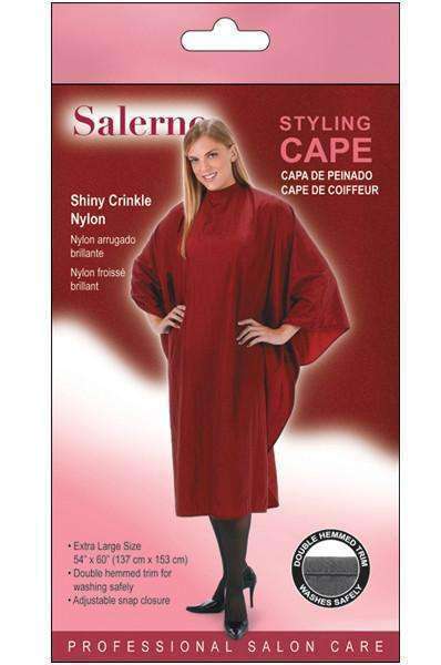 Salerno Shiny Crinkle Nylon Styling Cape - Teal #7706 - Beautiful Black Hair