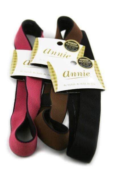 Annie Headband Anti-Slip Silicone Grip Lining Assorted #8862 - Beautiful Black Hair