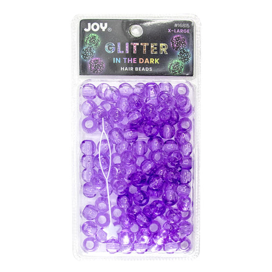 Joy Glitter In the Dark Hair Beads XL - Purple #16815