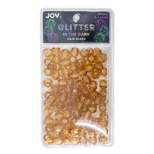 Joy Glitter In the Dark Hair Beads XL - Light Brown #16816