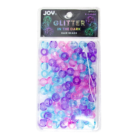 Joy Glitter In the Dark Hair Beads XL - Purple Assorted #16817
