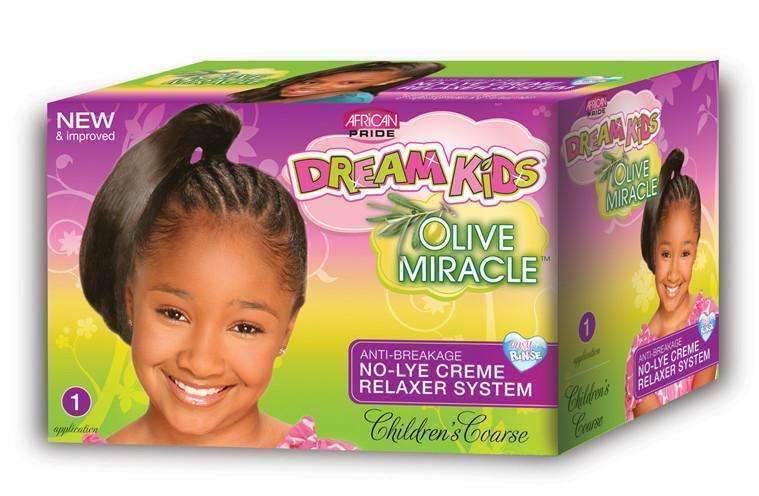 African Pride Dream Kids Olive Miracle No Lye Creme Relaxer System Coarse - Beautiful Black Hair