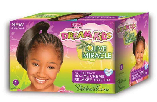 African Pride Dream Kids Olive Miracle No Lye Creme Relaxer System Coarse - Beautiful Black Hair