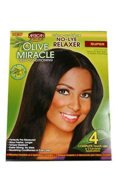 African Pride Olive Miracle No Lye Relaxer 4 Touch-Up Kit - Beautiful Black Hair