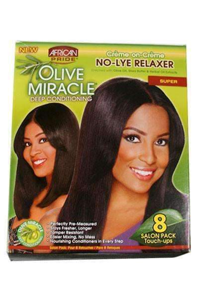 African Pride Olive Miracle No Lye Relaxer 8 Touch-Up Kit - Beautiful Black Hair