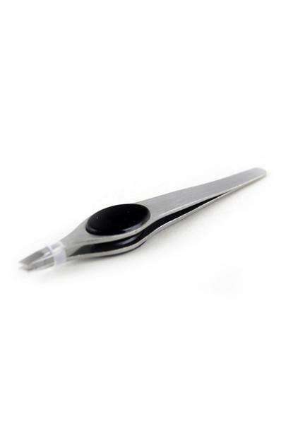 Slant Tip Tweezer w/ Rubber - Beautiful Black Hair