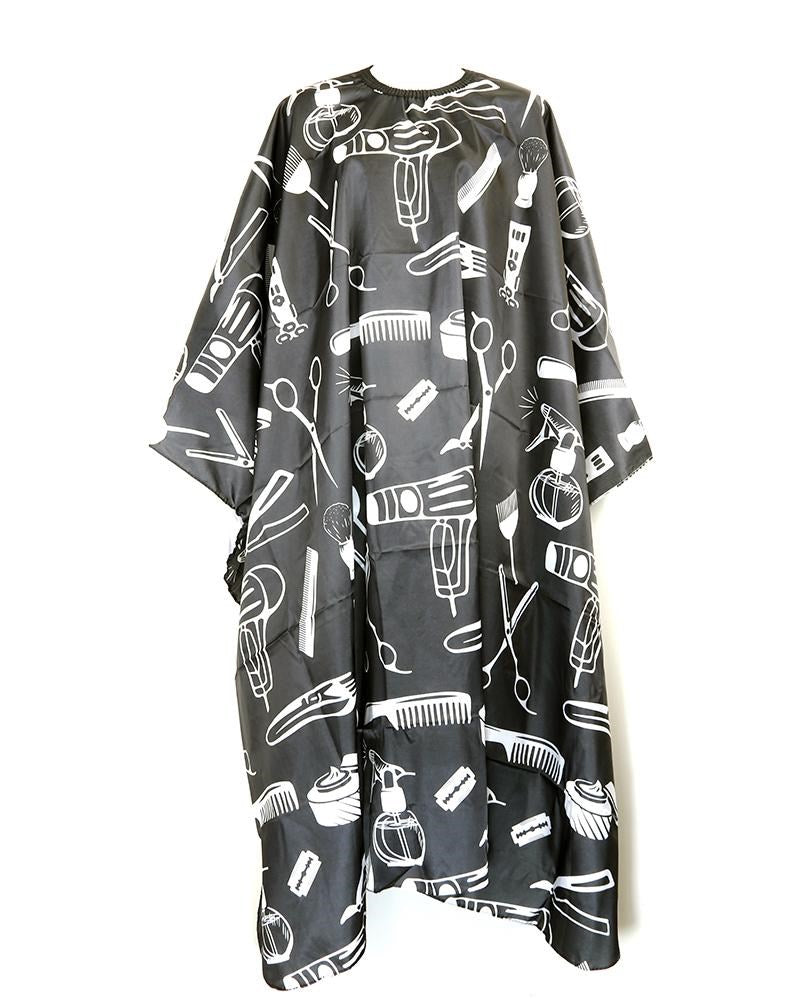 High Quality Cutting Cape w/ Hook - Black Barber Tools