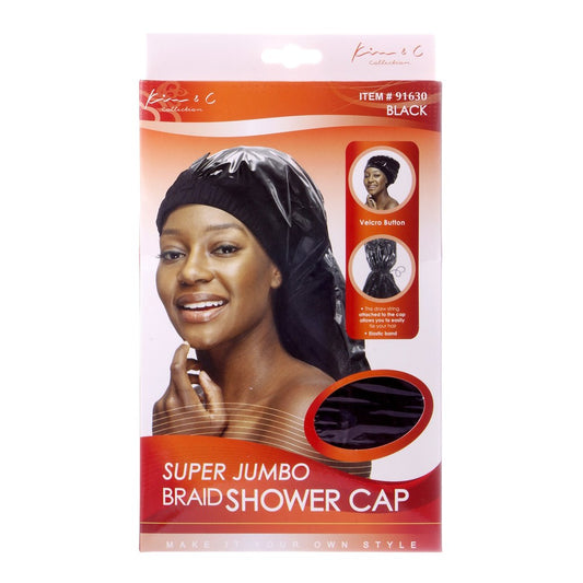 Super Jumbo Braid Shower Cap #91630 Black