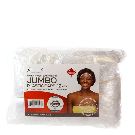 Water Proof Plastic Caps Jumbo 12pcs - Clear