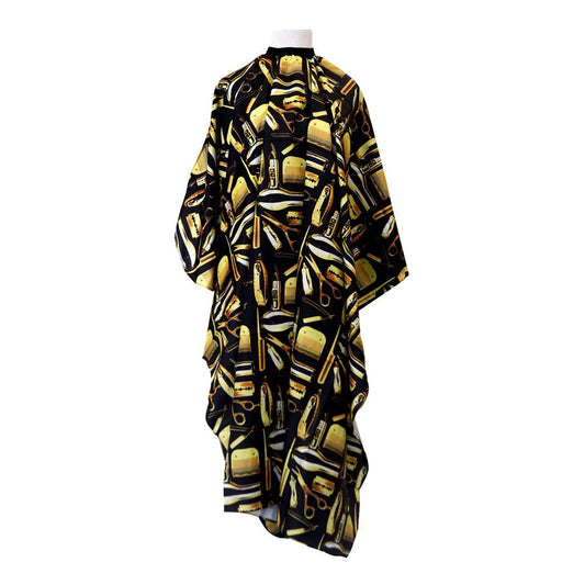 Pattern Cutting Cape w/ Hook - Barber Tools Black & Gold