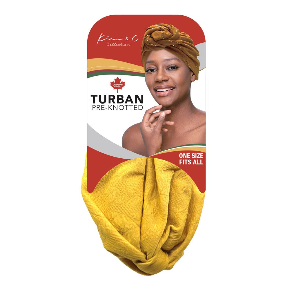 Premium Pre-Knotted Turban - Yellow #92836
