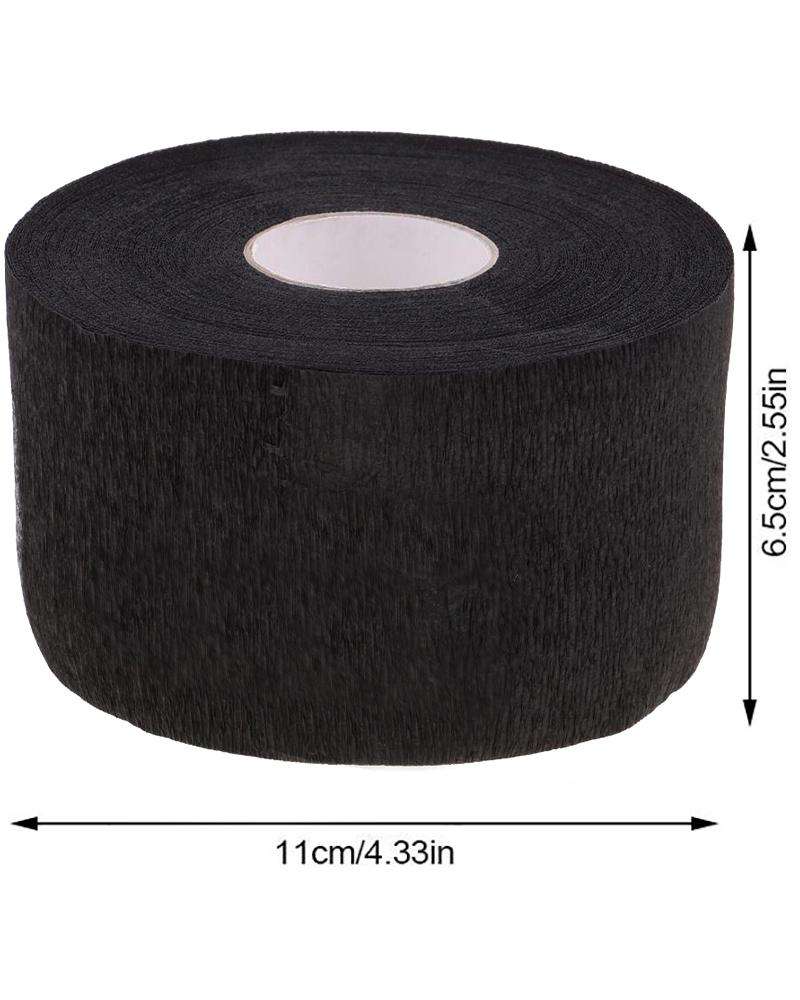 Neck Ruffles Strip Rolls Waterproof - Black
