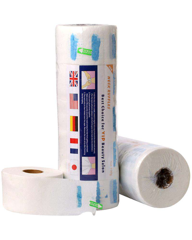 Neck Ruffles Strip Rolls - White
