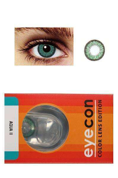 Eyecon Colour Lenses - 2 Tone Aqua - Beautiful Black Hair