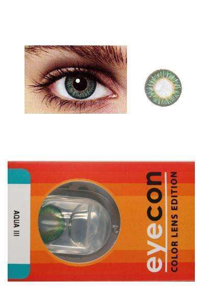 Eyecon Colour Lenses - 3 Tone Aqua - Beautiful Black Hair