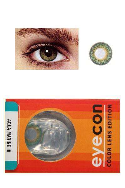 Eyecon Colour Lenses - 3 Tone Aqua Marine - Beautiful Black Hair