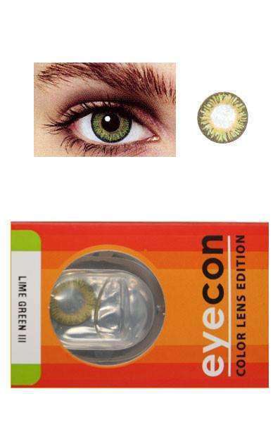 Eyecon Colour Lenses - 3 Tone Lime Green - Beautiful Black Hair