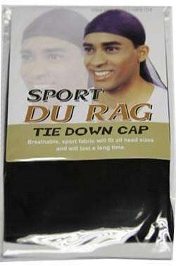 Magic Collection Sport Du Rag Tie Down Cap - Black - Beautiful Black Hair