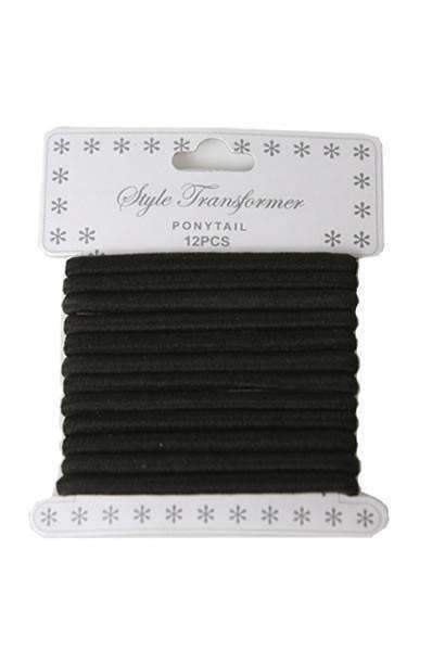 12pcs Ponytail Holders Black - Beautiful Black Hair