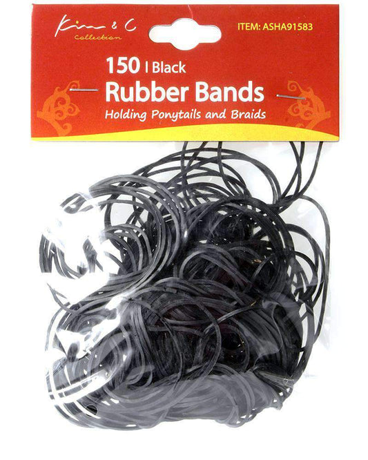 150 Rubber Band Large - Black - Beautiful Black Hair