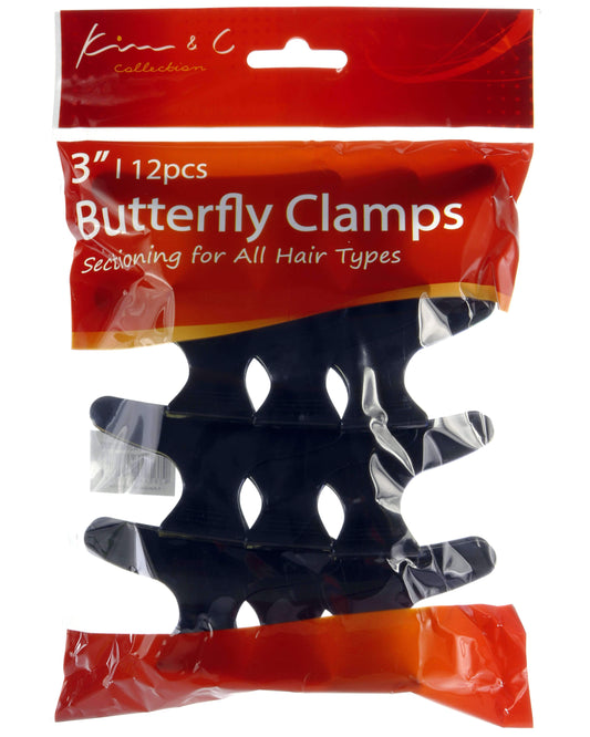 3" Butterfly Clamps - Black - Beautiful Black Hair