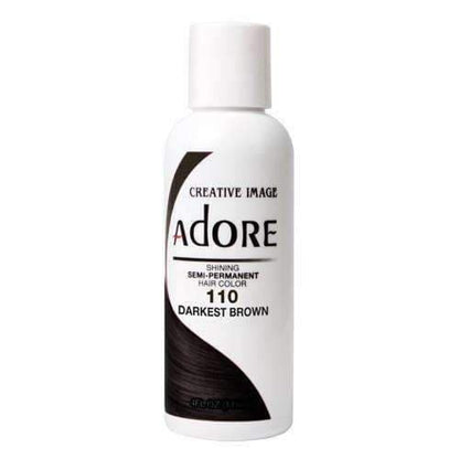 Adore Semi-Permanent Hair Color - 110 Darkest Brown - Beautiful Black Hair