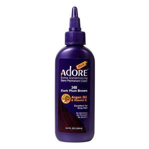 Adore Plus Hair Color For Gray Hair - 348 Dark Plum Brown - Beautiful Black Hair