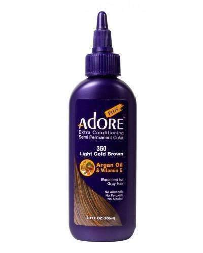 Adore Plus Hair Color For Gray Hair - 360 Light Gold Brown - Beautiful Black Hair