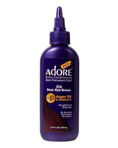 Adore Plus Hair Color For Gray Hair - 374 Dark Red Brown - Beautiful Black Hair