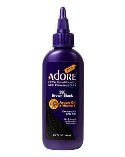 Adore Plus Hair Color For Gray Hair - 390 Brown Black - Beautiful Black Hair
