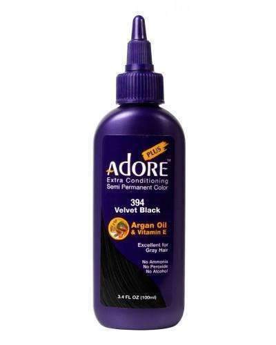 Adore Plus Hair Color For Gray Hair - 394 Velvet Black - Beautiful Black Hair
