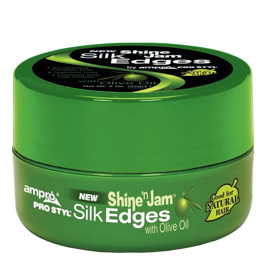 Ampro Shine 'n Jam Silk Edges w/ Olive Oil 2oz