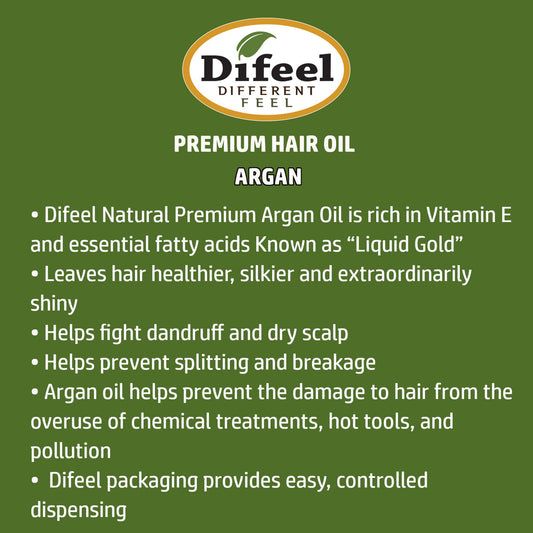 Difeel Premium Natural Hair Oil - Argan Oil 2.5oz