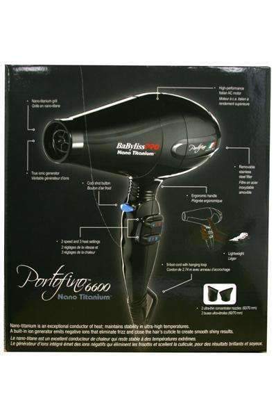 BaByliss Pro Nano Titanium Portofino Hair Dryer 1875W - Beautiful Black Hair