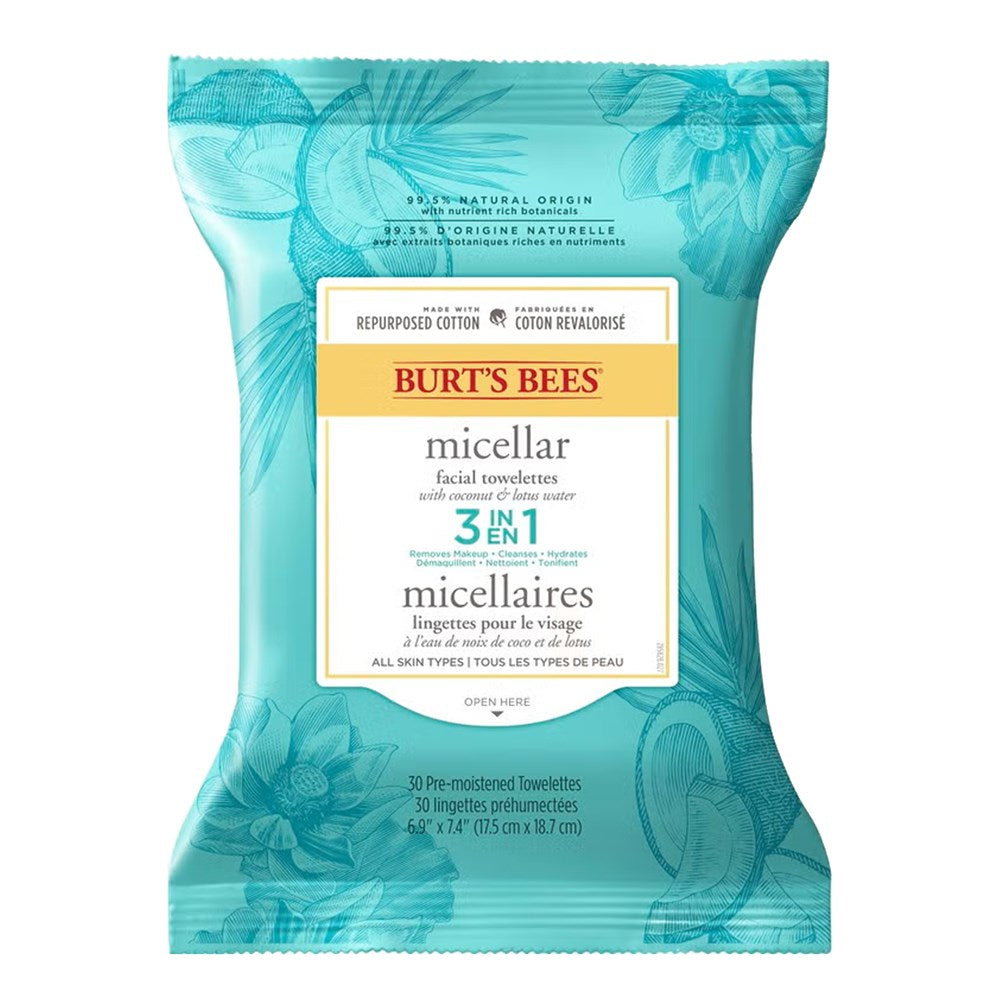 Burt's Bees 3-in-1 Micellar Cleansing Towelettes - Coconut & Lotus Water
