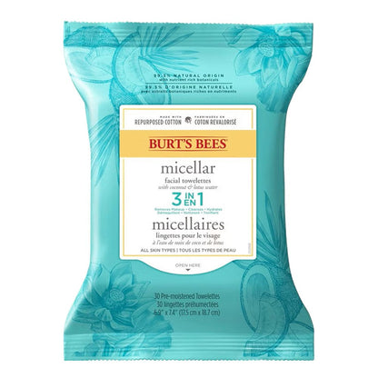 Burt's Bees 3-in-1 Micellar Cleansing Towelettes - Coconut & Lotus Water