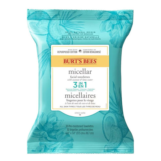 Burt's Bees 3-in-1 Micellar Cleansing Towelettes - Coconut & Lotus Water